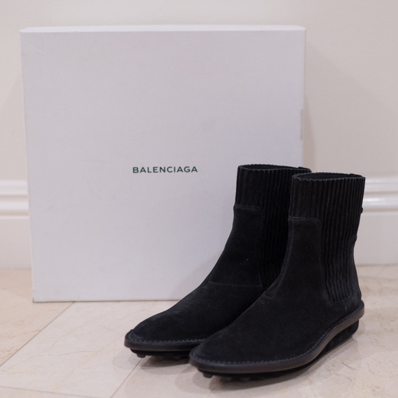 balenciaga suede ankle boots